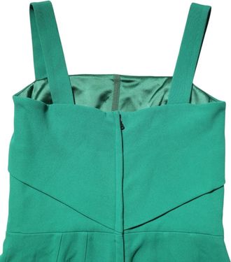 Dolce & Gabbana Womens Dark Green Sleeveless Rayon Bodycon Dress Acetate Spandex