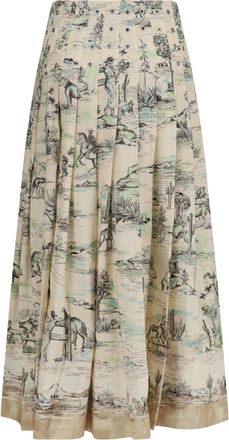 Alemais Womens Midi Skirt Scout Cream Linen