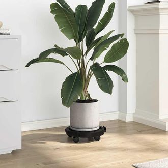 vidaXL Soporte Con Ruedas Para Plantas 3 Uds Negro Di&aacute;metro 30cm 170kg Vidaxl