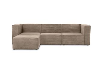 Really Nice Things Sofa 3 plazas Chaiselongue tapizado pana piedra