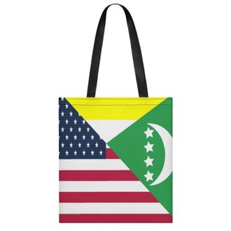 Generic U.S. And Comoros Flag Womens Tote Casual Shopping Bag Lightweight Shoulder Bags Hobos Handbag for Work Travel Daily 35x40cm
