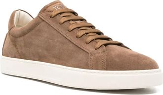 Tod's Brown Suede Logo Sneakers