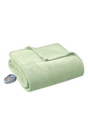 Beautyrest Electric Micro Fleece Heated Blanket in Green at Nordstrom Rack, Size Queen