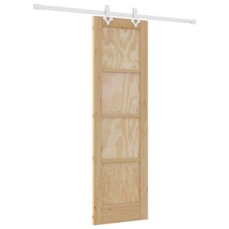 vidaXL Puerta Corredera Natural Y Blanco 61 X 198,5 Cm Vidaxl