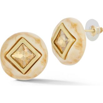 Sphera Milano Cubic Zirconia Statement Stud Earrings in Gold/tan at Nordstrom Rack