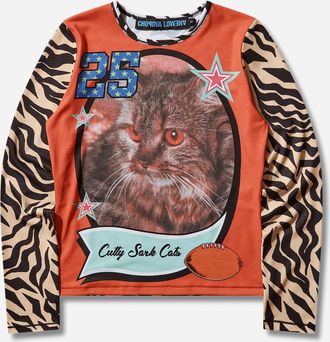 Chopova Lowena Women s Cutty Sark Cats Fitted Jersey Top Multicolor