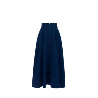 Elisabetta Franchi Rokken, Dames, Blauw, S, Polyester, Gonna a ruota in crêpe leggero