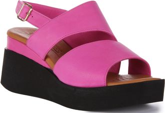Justinreess England Valeria Womens Sq Toe Cut Away Wedge Buckle Shoes (Purple, UK 5)