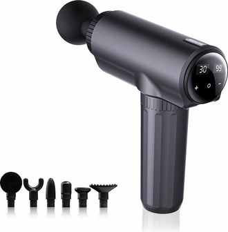 OEM Pistola De Masaje De Tejido Profundo Con 30 Velocidades Y 6 Cabezales De Masaje, Dispositivo Port&aacute;til Con Puerto De Carga Usb-c