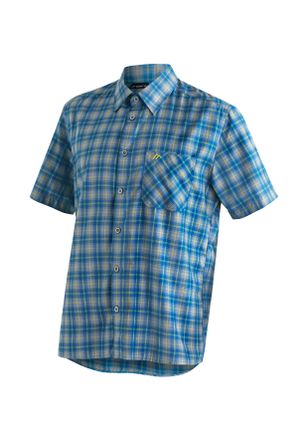Maier Sports Funktionshemd MAIER SPORTS Mauro, Herren, Gr. 48, Normalgr&ouml;ssen, blau, 85% Polyester, 15% Viscose, Hemden Funktionshemd, Kariertes Kurzarm-Hemd f&uuml;r Wa