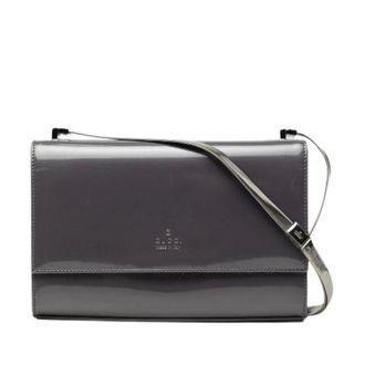 Gucci Pre-owned Patent Leather Shoulder Bag - Dames - Pre-owned - Grijs - Maat: ONE Size Leer