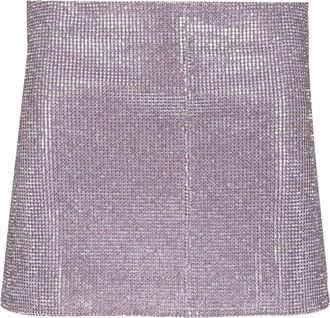 Self Portrait Metal Mesh Skirt - Dames - Korte rokken - Paars - S - Polyester - Rokken
