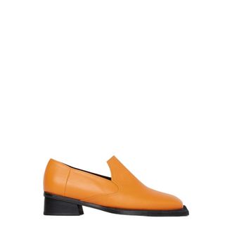 Ninamounah Loafers, male, Orange, Size: 8 US Howled Loafers - Leather Square Toe Stacked Heel