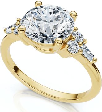 Pompeii3 Certified 2 1/10Ct Diamond Baguette Engagement Ring 14k Gold or Pt Lab Grown