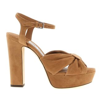 Jimmy Choo London Schoenen, Dames, Bruin, 39 EU, Leer, Heloise 120 Knotted Suede Sandal