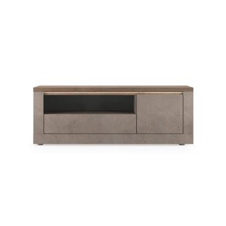 Calicosy Mueble de TV 1 puerta y 1 caj&oacute;n efecto bronce y mercurio L160 cm
