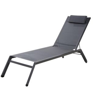 Maisons du monde Tumbona de aluminio y tela plastificada gris