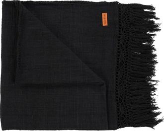 Bazar Bizar Colcha de algod&oacute;n en negro 260x122x1 cm