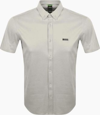 HUGO BOSS Mens ST-Motion Beige Short Sleeve Shirt - Cream - Size: Regular/36