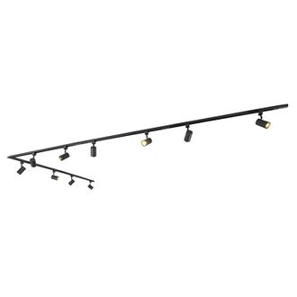 QAZQA Moderno Sistema De Riel Inteligente Negro Monof&aacute;sico 10 Luces Con Wifi Gu10 - Jeana Aluminio /acero /pl&aacute;stico Alargada Adecuado Para Led Max. 10 X 4.8