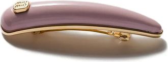 Miu Miu logo-plaque leather hair clip - Pink
