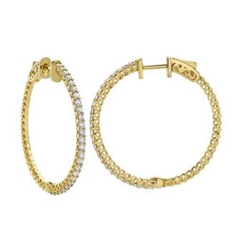 LuvMyJewelry Sepharna 14K Gold Diamond Hoop Earrings - 1.2 Cts in 14K Yellow Gold at Nordstrom