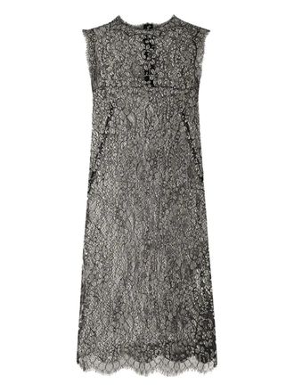 Dolce & Gabbana lam&eacute; lace mini dress - Black