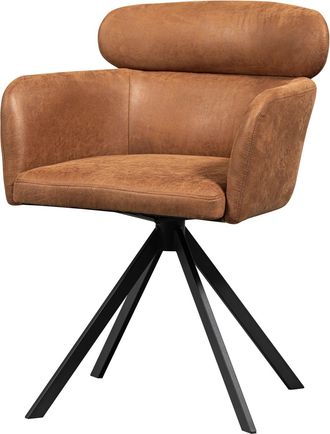 De Eekhoorn Drehbarer Design Armlehnstuhl Fenno, Kunstleder Braun