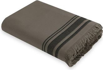 Febronie Futa toalla XXL algod&oacute;n verde liquen / negro 200x180