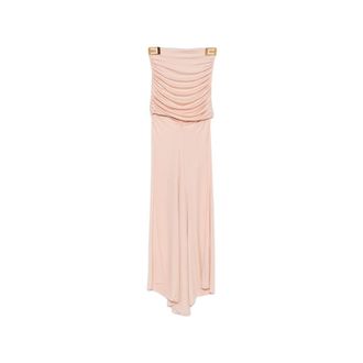 Elisabetta Franchi Ruched Logo-plaque Asymmetric Skirt