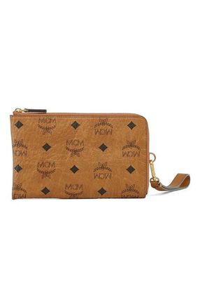 MCM Ottomar Travel Pouch in Visetos in Cognac at Nordstrom