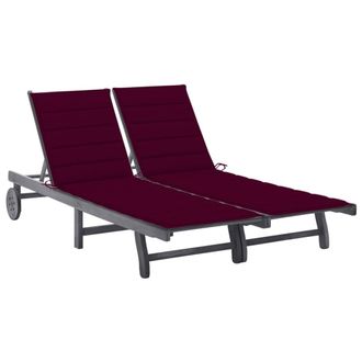 vidaXL Tumbona De Jard&iacute;n 2 Personas Y Cojines Madera Maciza De Acacia Vidaxl