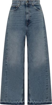 Stella McCartney Jeans, Dames, Blauw, W25, Wijde Spijkerbroek met Vijf Zakken