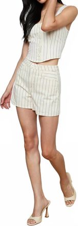 L'agence Lissania Short In Ecru/navy Stripe