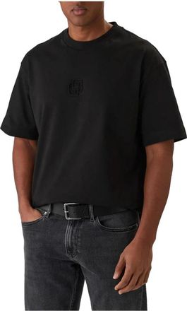 HUGO BOSS T-shirt met ronde hals van katoen C Tames - Heren - T-shirts - Zwart - L - Katoen - Tops