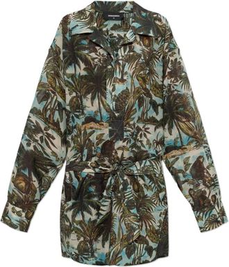 Dsquared2 The Cotton Dress - Dames - Korte kleedjes - Groen - S - Katoen - Kleedjes