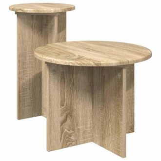 vidaXL Conjunto De Mesas Auxiliares 2 Pcs Roble Sonoma Vidaxl