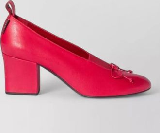 Miu Miu nappa pumps block heel bow detail