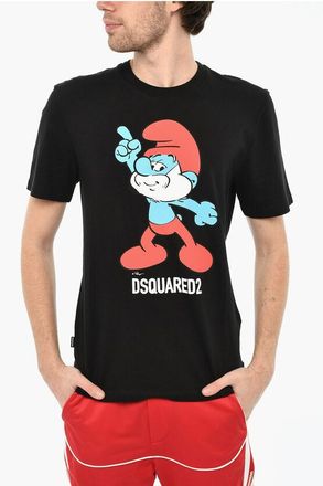 Dsquared2 THE SMURFS Cotton Crew-neck T-shirt with Frontal Print size Xs