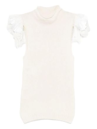 Alberta Ferretti ruffled-detail top - Neutrals