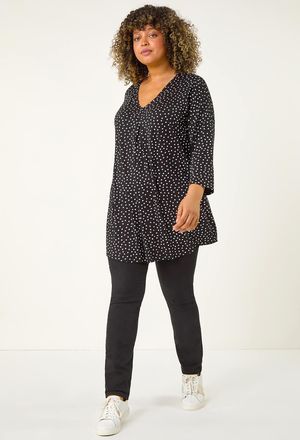 Roman V-Neck Spot Print Tunic