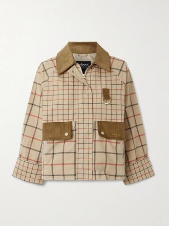 Barbour Giacca In Cotone A Quadri Con Finiture In Velluto A Coste Mackworth - Neutri