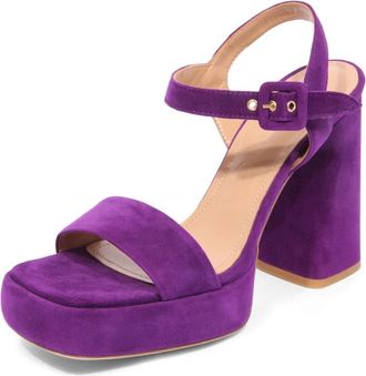 A.Bocca Su&egrave;de Hakken Sandalen - Dames - Sandalen met hakken - Paars - 38 EU - Su&egrave;de - Schoenen