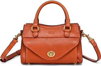 OLD TREND Lockwood Genuine Leather Compact Structured Satchel in Cognac at Nordstrom