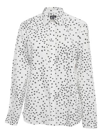 Kenzo star-print cotton shirt - women - Cotton - L - White