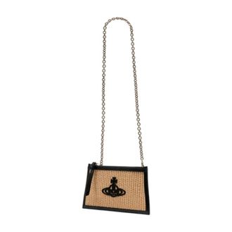 Vivienne Westwood Womens Logo-Embroidered Cotton Clutch Multicolor