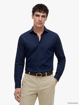 Tommy Hilfiger New York Label Slim Fit Flex Collar Shirt