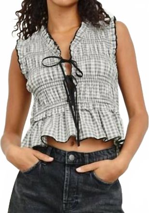 Rails Martine Sleeveless Top In Ivory Jet Gingham