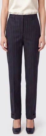 Semicouture Pantaloni skinny a righe in misto lana a vita alta