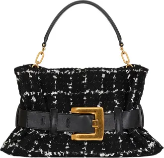 Balmain Medium Anthem bag in tweed in Black at Nordstrom